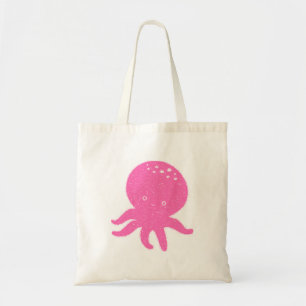 Bolso De Tela Impresión de pulpo rosado simple antigua