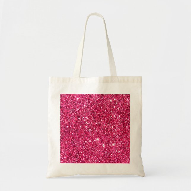 Bolso De Tela Impresión de Purpurina rosa caliente del glamur (Frente)