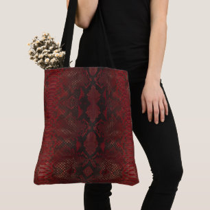 Bolso De Tela Impresión de Python rojo y negro