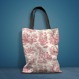 Bolso De Tela Impresión de tela roja de jouy