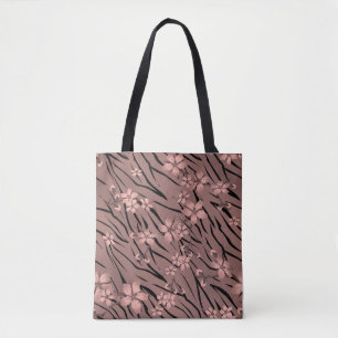 Bolso De Tela Impresión de tigre floral