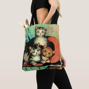 Bolso De Tela impresión de tres pequeños gatitos