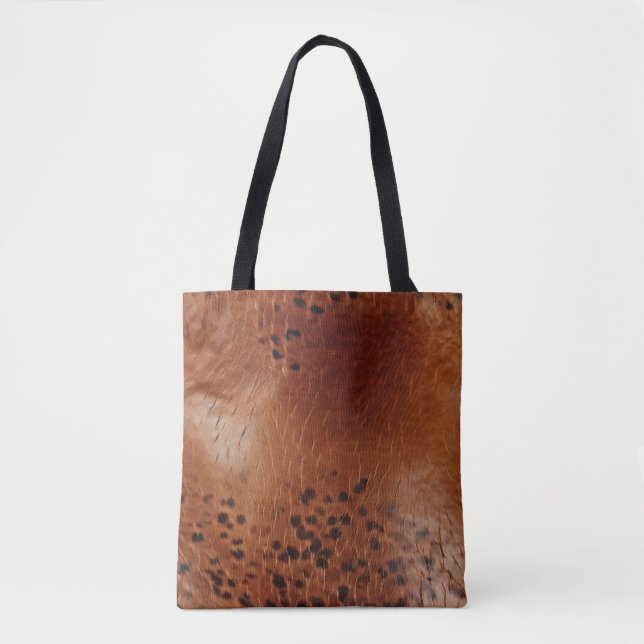 Bolso De Tela Impresión de un animal moreno (Anverso)