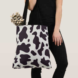 Bolso De Tela Impresión de vaca en blanco y negro