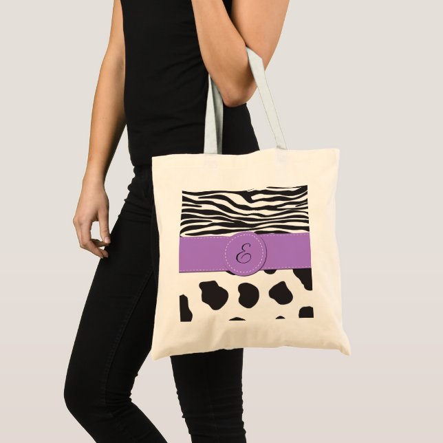 Bolso De Tela Impresión de vaca, puntos de vaca, bandas de cebra (Anverso (producto))