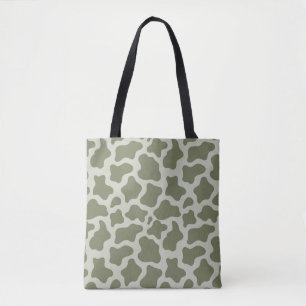 Bolso De Tela Impresión de vaca verde sabio