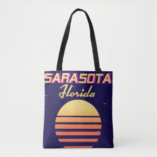 Bolso De Tela Impresión de viaje vintage de Sarasota Florida año