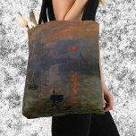 Bolso De Tela Impresión del amanecer por Claude Monet, arte vint<br><div class="desc">Impression, Sunrise (1872) de Claude Monet es una pintura náutica de arte de estilo vintage. La posición del sol parece que también podría ser una puesta de sol. Un paseo marítimo en el puerto de Le Havre, Francia, con varios botes en primer plano al amanecer. Sobre el artista: Claude Monet...</div>