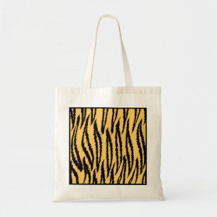 Bolso De Tela Impresión del tigre. Modelo anaranjado y negro