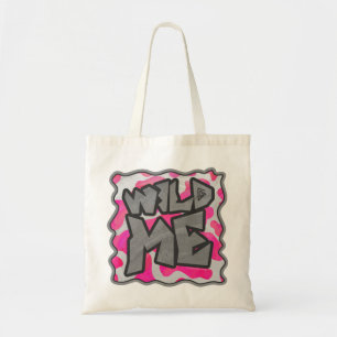 Bolso De Tela Impresión en blanco y rosa caliente de vaca