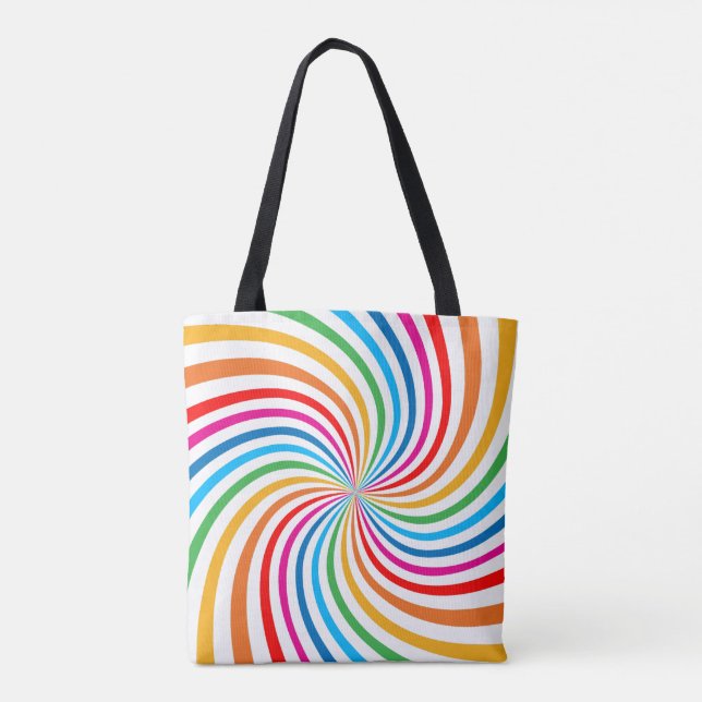 Bolso De Tela Impresión estilo arco iris suave (Reverso)