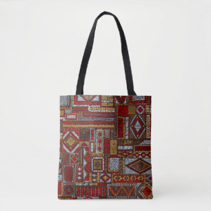 Bolso De Tela Impresión étnica bordada estilo de mosaico