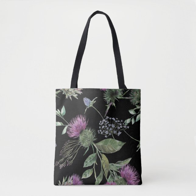 Bolso De Tela Impresión floral escocesa (Anverso)
