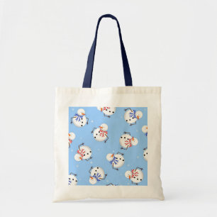 Bolso De Tela Impresión linda del muñeco de nieve y del copo d