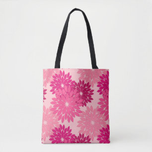 Bolso De Tela Impresión moderna de kimono floral, rosa coral