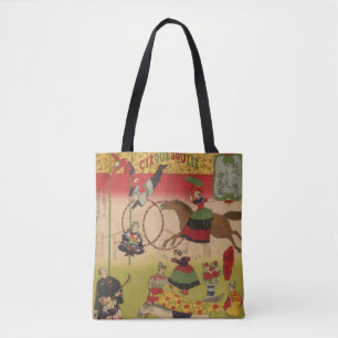 Bolso De Tela Impresión Triptych Muestra Circo En Yasukuni Jinja