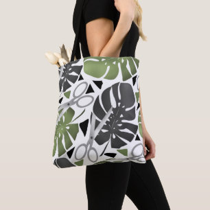 Bolso De Tela Impresión tropical de monstera hojas tijeras jungl