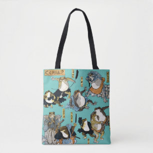 Bolso De Tela Impresión Ukiyo-e - Ranas como actores kabuki japo