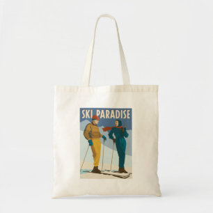 Bolso De Tela Impresión vintage del paraíso de esquí