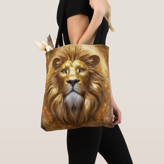Bolso De Tela Impresionante cabeza de león de oro (Detalle)