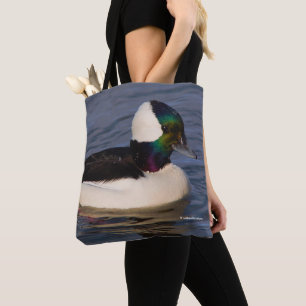 Bolso De Tela Impresionante Pato Bufflehead Nade Por