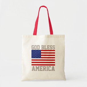Bolso De Tela Impresionante Patriótico Dios Bendiga América Band