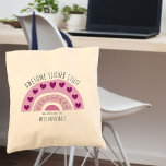 Bolso De Tela Impresionante profesor Boho Rainbow personalizado<br><div class="desc">Bolso de té personalizado para Impresionantes Cosas de Maestros - un gran regalo para los profesores de fin de año gracias a usted o a la apreciación del profesor presente. El diseño está impreso en ambos lados y tiene un arcoiris de estilo boho rosa, decorado con hojas y corazones de...</div>