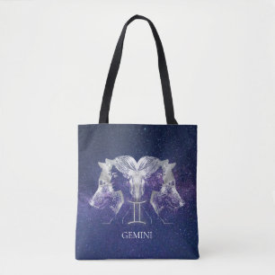 Bolso De Tela Impresionante Rótulo Sky Gemini Zodiac de Vía Láct