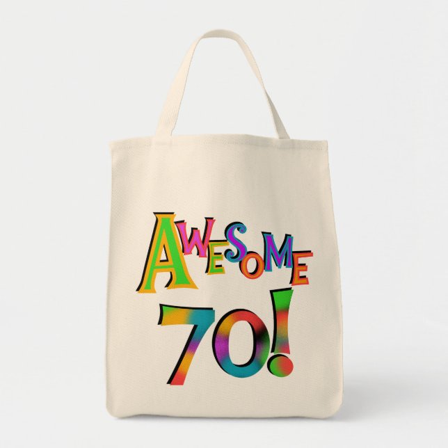 Bolso De Tela Impresionantes camisetas de 70 cumpleaños y regalo (Frente)