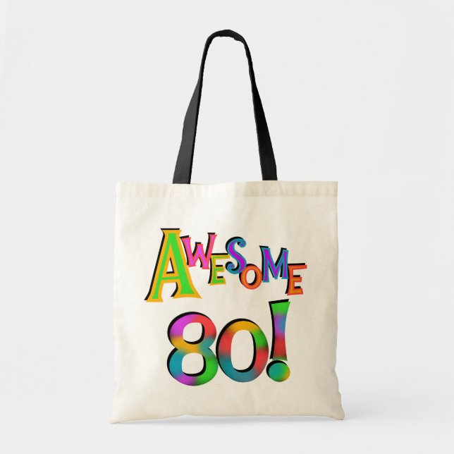 Bolso De Tela Impresionantes camisetas de cumpleaños 80 y regalo (Frente)