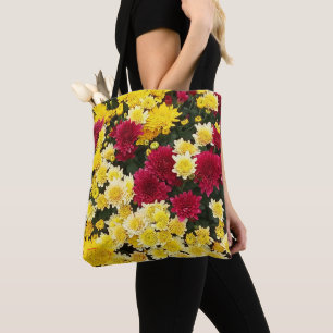Bolso De Tela Impresionantes flores de crisantemo de otoño de or