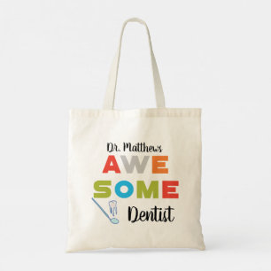 Bolso De Tela Impresionantes letras coloridas de dentista sobre 