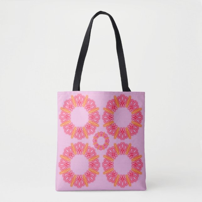 Bolso De Tela Impresiones de caleidoscopio  (Anverso)