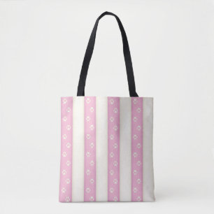 Bolso De Tela Impresiones de la pata de perro en Bonito de franj