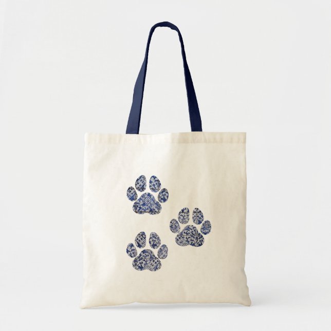 Bolso De Tela Impresiones de pintas de perro - Baldosas portugue (Frente)