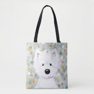 Bolso De Tela Impresiones de Westie esponjoso de KiniArt