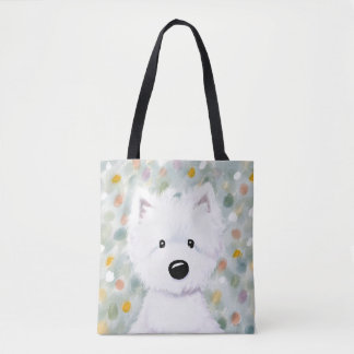 Bolso De Tela Impresiones de Westie esponjoso de KiniArt