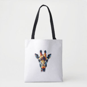 Bolso De Tela Impresionismo colorido estilo Ganadería Giraffe