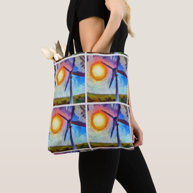 Bolso De Tela Impresionismo Energía solar y eólica (Detalle)
