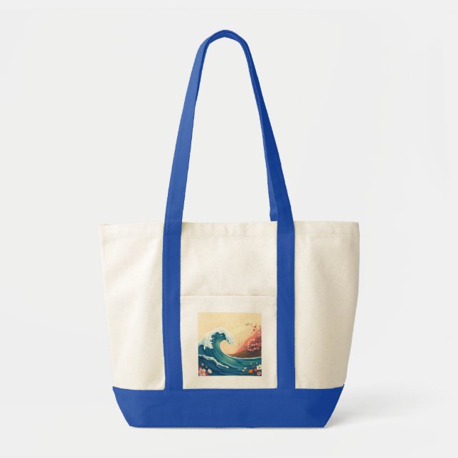 Bolso De Tela Impressionistic Ocean Wave (Frente)