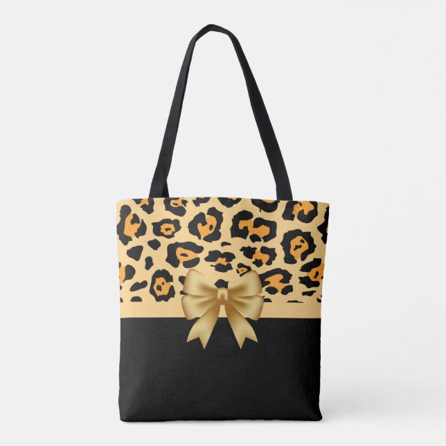 Bolso De Tela Imprimir cinta y leopardo (Reverso)