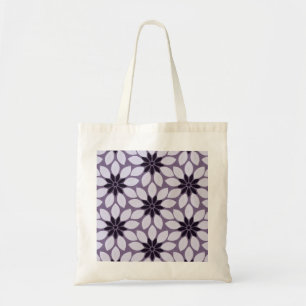 Bolso De Tela Imprimir en bloque flores de mosaico púrpura