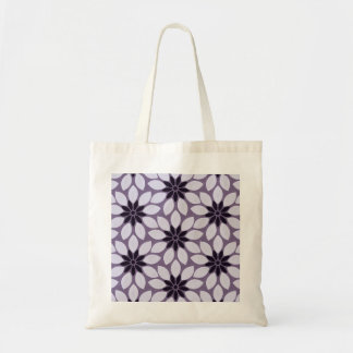 Bolso De Tela Imprimir en bloque flores de mosaico púrpura