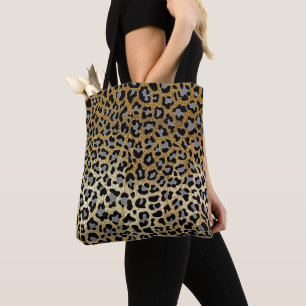 Bolso De Tela Imprimir Leopardo dorado