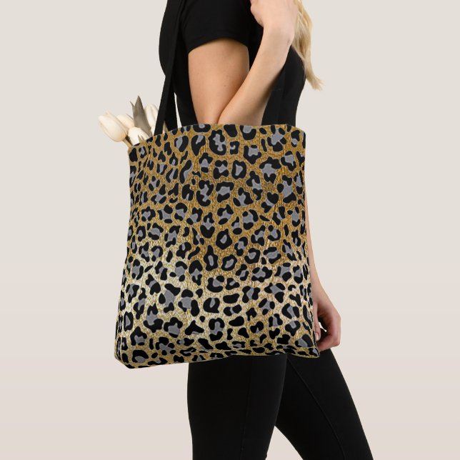 Bolso De Tela Imprimir Leopardo dorado  (Detalle)