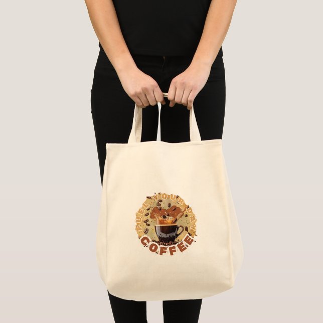 Bolso De Tela Impulsa tu Día – Café Poderoso Tee (Anverso (producto))