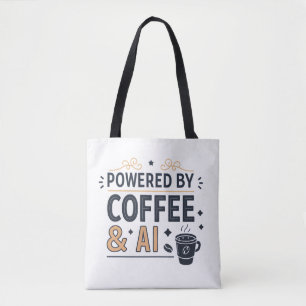 Bolso De Tela Impulsado por Coffee & AI Retro Tech Vector