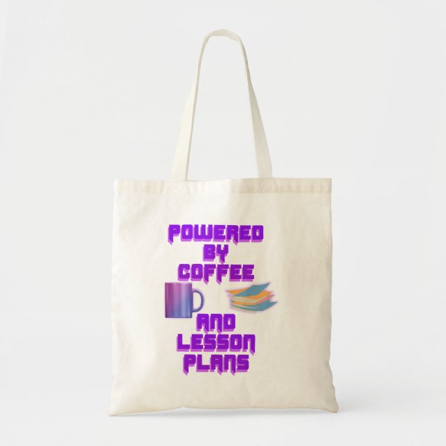 Bolso De Tela Impulsado por planes de café y lección (Frente)