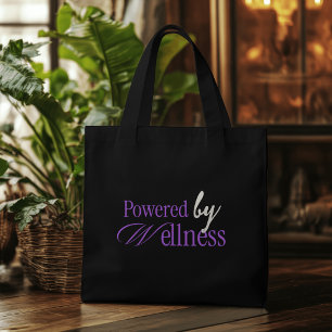 Bolso De Tela Impulsado por tipografía púrpura minimalista de bi