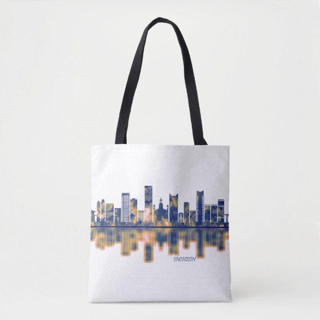 Bolso De Tela Incheon Skyline (Anverso)
